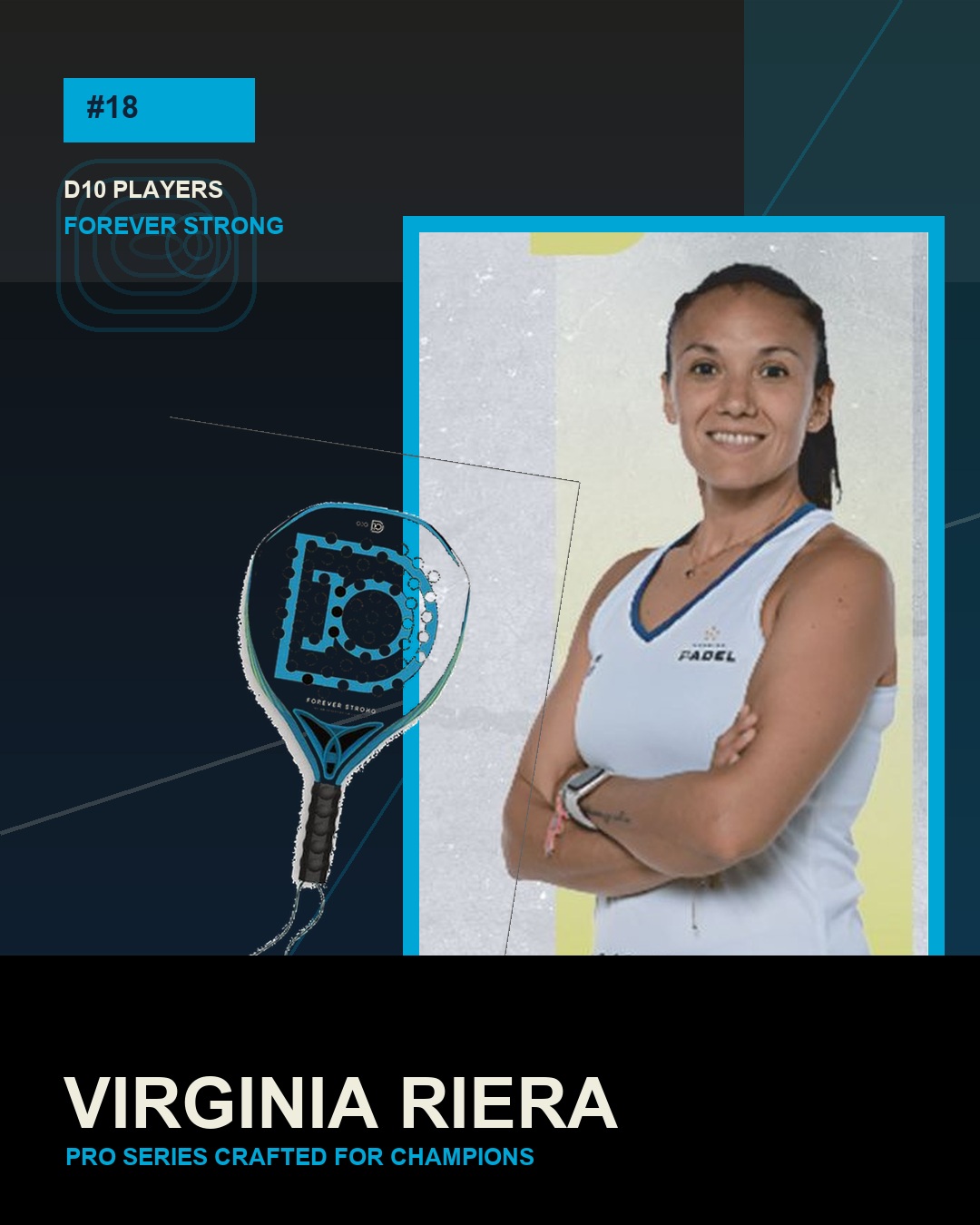 Virginia Riera con pala D10 Pro Series